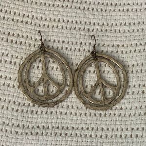 Lucky Brand peace sign earrings